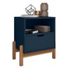 Kit 2 Mesas de Cabeceira Antares 1 Gaveta Azul Cobalto - Casa D - 3