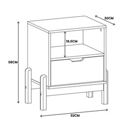 Kit 2 Mesas de Cabeceira Antares 1 Gaveta Azul Cobalto - Casa D - 5
