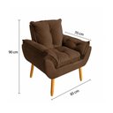 Ver imagem 3 de Kit 2 Poltronas Decorativa Estofada Sala Quarto Escritório Opala Madeira