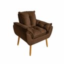 Ver imagem 4 de Kit 2 Poltronas Decorativa Estofada Sala Quarto Escritório Opala Madeira