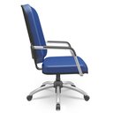 Ver mais imagens de Kit Cadeira de Escritório Giratória e 2 Cadeiras Fixas Cromada Magno P03 Vinil Azul - Lyam Decor