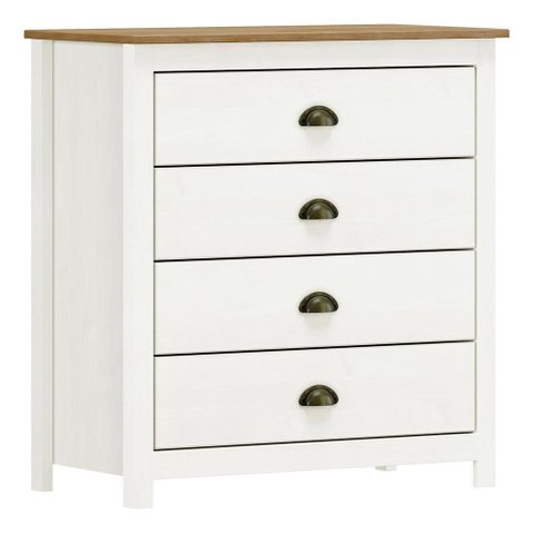 Cômoda Topázio 4 Gavetas Branco/freijó - Finestra Móveis