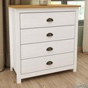 Ver imagem 2 de Cômoda Topázio 4 Gavetas Branco/freijó - Finestra Móveis