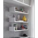 Ver imagem 2 de Kit 3 Prateleiras Nichos em U 50x20 MDF Branco com Suporte Flutuante Invisível