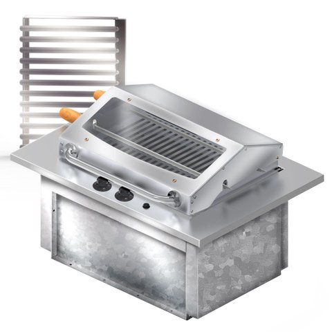 CHE22 Assador Cooktop Elétrico de Embutir 70x48x30cm 220V