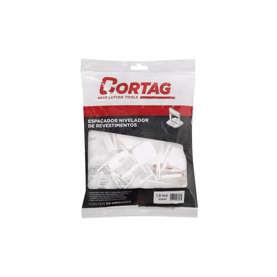 Kit 100 Espaçador Nivelador Revestimento Porcelanato 1,0mm - 2