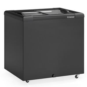 Freezer/conservador Horizontal All Black Ghd-200 Lb Pr- Dupla Ação 210 Litros Led Perimetral - Gelop