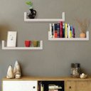 Ver imagem 3 de Kit 3 Prateleiras Nichos em U 40x25 MDF Branco com Suporte Flutuante Invisível