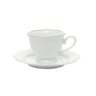 Jogo com 6 Xícaras e Pires para Café em Porcelana Maldivas Branco com Fio Dourado 80ml - Wolff - 2