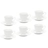 Jogo com 6 Xícaras e Pires para Café em Porcelana Maldivas Branco com Fio Dourado 80ml - Wolff - 3