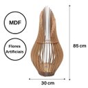 Ver imagem 2 de Vaso de Chão Decorativo Grande Andromeda Mdf:mdf Cru/85x30cm