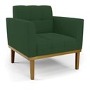 Ver imagem 1 de Poltrona Base de Madeira Fixa Castanho Elisa Veludo Verde D03 - D'Rossi