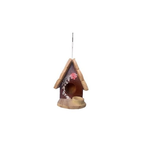 Mini Chalé de Passarinho Feito de Madeira  para Decoração  Casa -Decoração