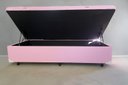 Ver imagem 6 de Cama Box Baú Solteiro Blindado (88x188x42):corino Rosa/solteiro
