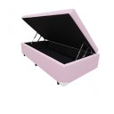 Ver imagem 1 de Cama Box Baú Solteiro Blindado (88x188x42):corino Rosa/solteiro