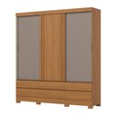 Ver imagem 2 de Guarda Roupa Casal 3 Portas Correr Flex com Ripado 6 Gavetas Externas B386 Briz