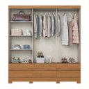 Ver imagem 3 de Guarda Roupa Casal 3 Portas Correr Flex com Ripado 6 Gavetas Externas B386 Briz