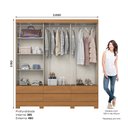 Ver imagem 4 de Guarda Roupa Casal 3 Portas Correr Flex com Ripado 6 Gavetas Externas B386 Briz