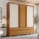 Ver imagem 5 de Guarda Roupa Casal 3 Portas Correr Flex com Ripado 6 Gavetas Externas B386 Briz