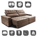 Ver imagem 3 de Sofá Retrátil e Reclinável 2,95m Cama inBox Big Star com SoftGel D40 Velupluma Castor