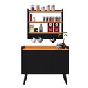 Ver imagem 1 de Kit Casa Completa Aparador Buffet Pés Palito Wood New Armário Prateleiras Amélia - Preto/cinamomo