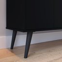 Ver imagem 5 de Kit Casa Completa Aparador Buffet Pés Palito Wood New Armário Prateleiras Amélia - Preto/cinamomo