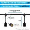 Varal de Luz 20 Soquetes E27 Á Prova D'água 10m Blindado - 2