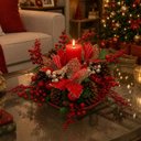 Ver imagem 2 de Arranjo Natalino Centro de Mesa Decoração Pinha Vela de 35cm