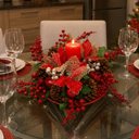 Ver imagem 1 de Arranjo Natalino Centro de Mesa Decoração Pinha Vela de 35cm