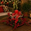 Ver imagem 3 de Arranjo Natalino Centro de Mesa Decoração Pinha Vela de 35cm
