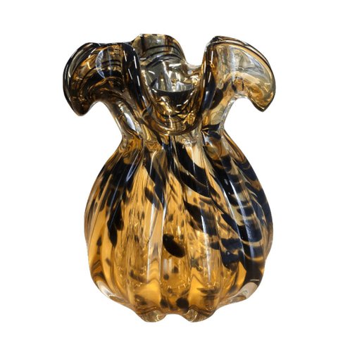 Vaso de Flores Italy Preto e Âmbar 17cm | Formosinha