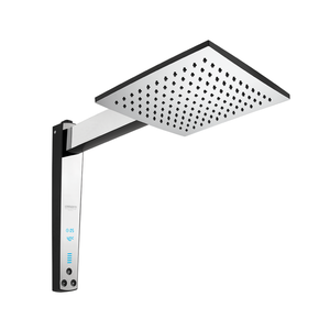 Chuveiro Ducha Acqua Century Digital Preto Cromado 220v 7500w Quadrado Lorenzetti Clean Moderno Luxo