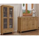 Ver imagem 1 de Conjunto Cozinha: Armário Vitrine 2 Portas 1 Gavetas Balcão 3 Portas 3 Gavetas Rubi Freijó Madeira P