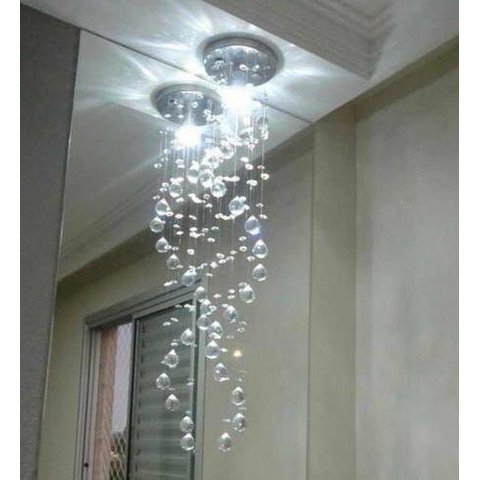Lustre Plafon Pendente Cristais Legítimos :110v/220v/cristal Transparente/1,10 M