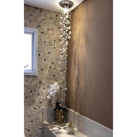 Lustre Plafon Pendente Cristais Legítimos :110v/220v/cristal Transparente/1,20 M