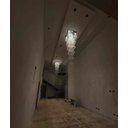 Ver imagem 4 de Pendente Plafon em Cristais Pé Direito Alto Base 60x60 / 3m:base Inox Espelhada/2,80 M/110v/220v