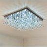Lustre Plafon de Cristal K9 Legítimo 50x50 Por 12cm Altura:110V/220V/Cinza - 4