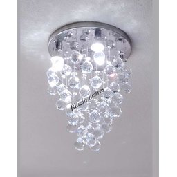 Lustre Plafon Pendente Todo D Cristal Legítimo Esferas 40Mm:110V/220V/Branco - 2