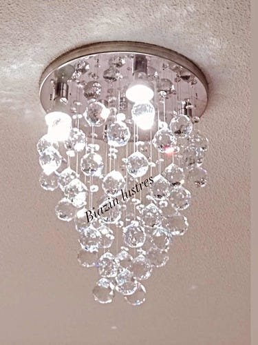 Lustre Plafon Pendente Todo D Cristal Legítimo Esferas 40Mm:110V/220V/Branco - 3