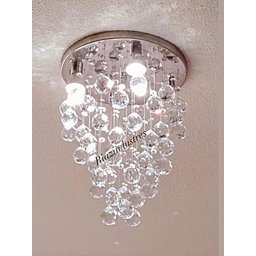 Lustre Plafon Pendente Todo D Cristal Legítimo Esferas 40Mm:110V/220V/Branco - 3