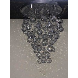 Lustre Plafon Pendente Todo D Cristal Legítimo Esferas 40Mm:110V/220V/Branco - 1