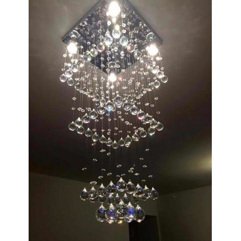 Lustre Pendente Mesa de Jantar ou Sala de Estar 40x40 1m Alt:110v/220v/cinza
