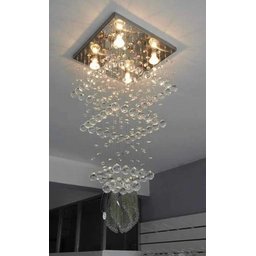 Lustre Pendente Plafon Moderno Base 40x40 Já Envio Montado:110V/220V/Cinza - 4