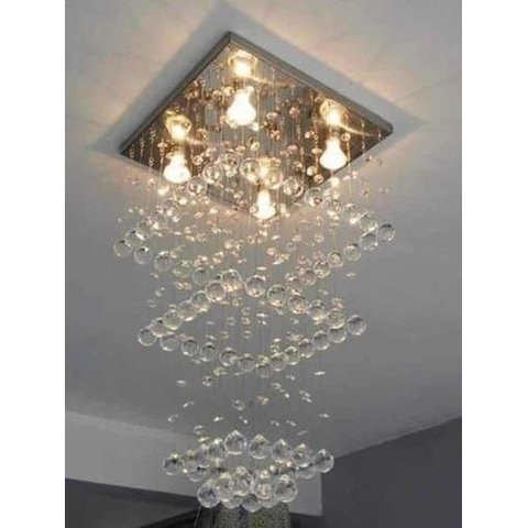 Lustre Pendente de Cristal Base 40x40 para Pé Direito Alto:110v/220v/branco