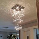 Ver imagem 3 de Lustre Pendente de Cristal Base 40x40 para Pé Direito Alto:110v/220v/branco