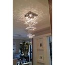 Ver imagem 2 de Lustre Pendente de Cristal Base 40x40 para Pé Direito Alto:110v/220v/branco