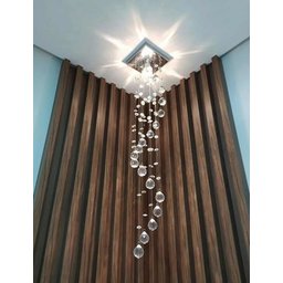 Pendente Cristal para Lavabo , Lateral de Cama Lâmpada Inclusa:Base Inox Espelhada/50Cm/110V/220V - 2