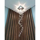 Ver imagem 2 de Pendente Cristal para Lavabo , Lateral de Cama Lâmpada Inclusa:base Inox Espelhada/50cm/110v/220v