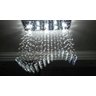 Lustre Onda Em Cristais Mesa De Jantar Base 70x20:base inox espelhada/0,70cm/110V/220V (Bivolt) - 1
