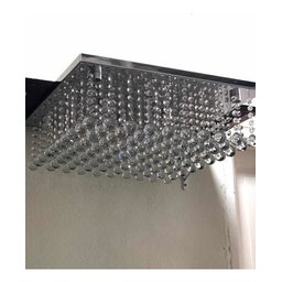 Lustre Plafon de Cristal para Sala:110V/220V/Base Prateada - 1